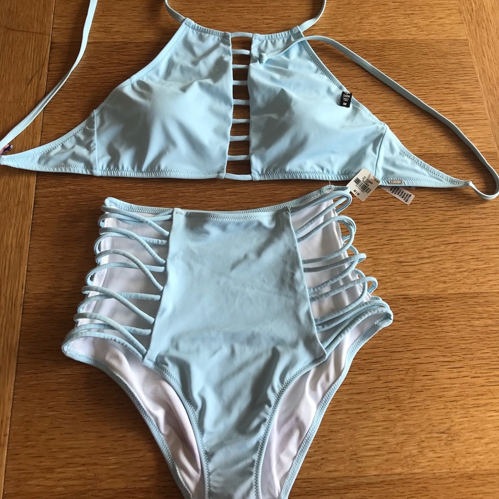 Victoria Secret pink Blue high waisted bikini